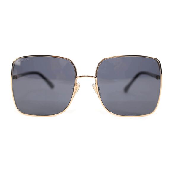 Jimmy Choo Oversized Square Aliana Sunglasses - Gold/Black - NWT - Picture 6 of 11